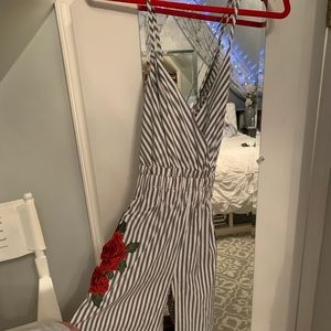 Black/White Striped Jumpsuit, never worn